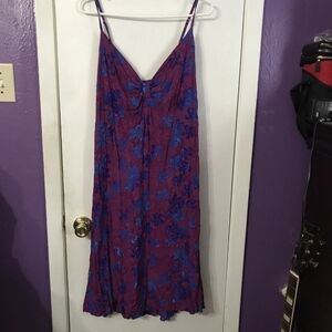 Global Expressions Purple Blue Sun Dress Size Large Hand Crafted Gently Used